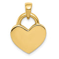 14k and White Rhodium Hollow Polished 3-D Reversible Heart Charm, 21 x 16 mm