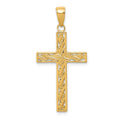 14k Rope Cross Pendant, 37 x 18 mm