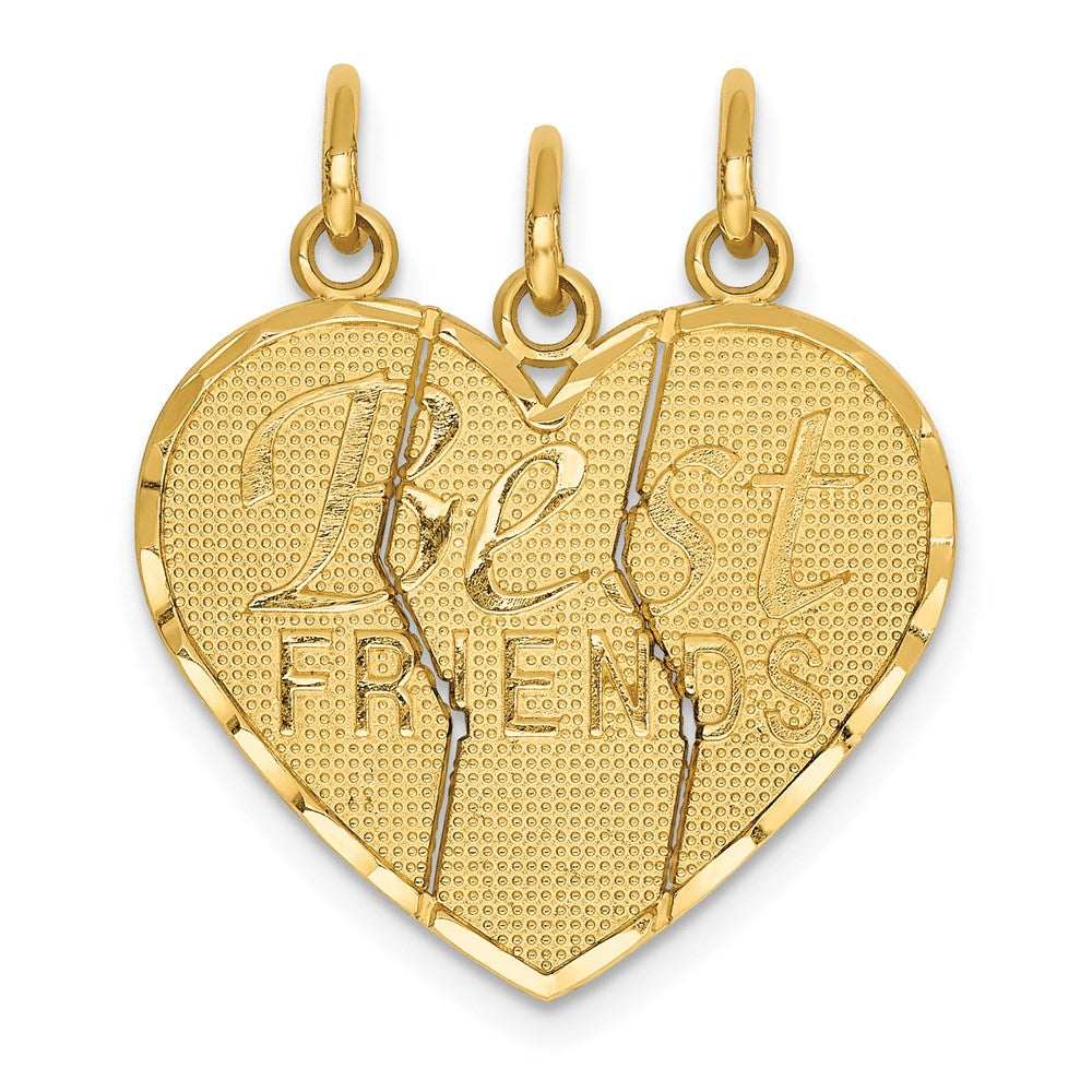 14k 3-piece Break-apart BEST FRIENDS Charm, 23 x 20 mm