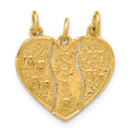 14k 3-piece Break-apart BIG SIS-SIS-LIL SIS Charm, 21 x 17 mm
