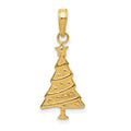 14k Polished Christmas Tree Pendant, 25 x 11 mm