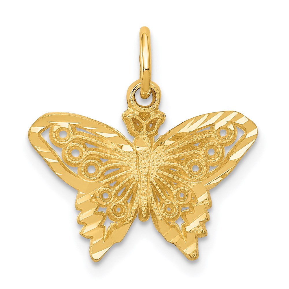 14k Butterfly Charm, 18 x 17 mm
