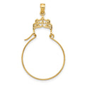14k Filigree Charm Holder Pendant, 30 x 22 mm