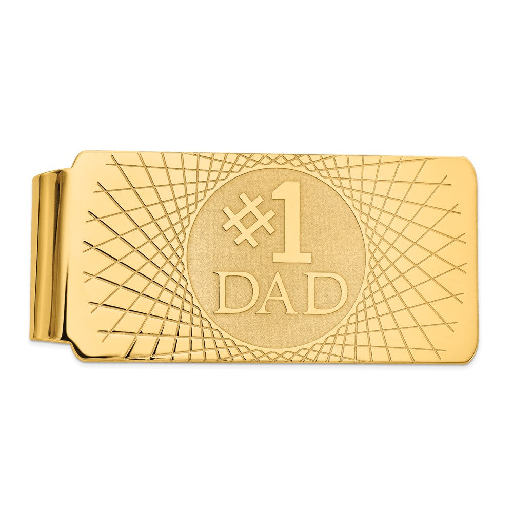 14k #1 Dad Mens Money Clip