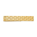 14k Mens Textured Basketweave Pattern Tie Bar
