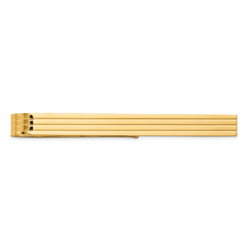 14k Mens Grooved Tie Bar