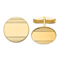 14k Mens Circular with Line Design Cuff Links