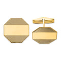 14k Mens Octagonal with Line Design Cuff Links
