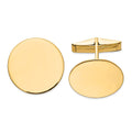 14K Mens Circular Polished Cuff Links