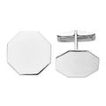 14K White Gold Mens Octagonal Cuff Links