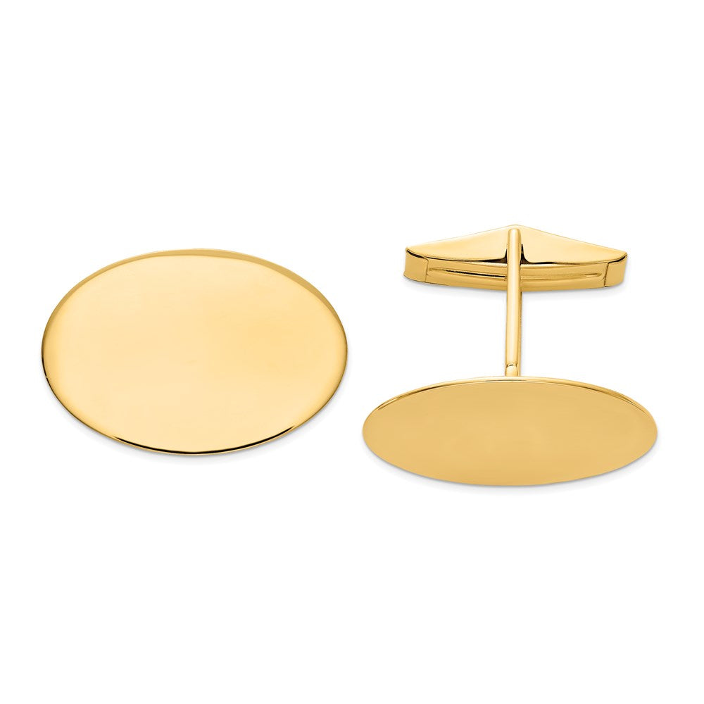 14K Mens Oval Cuff Links