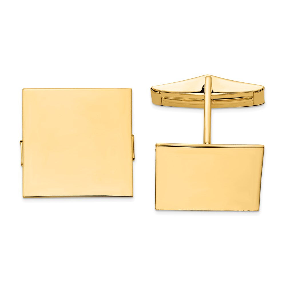 14K Mens Square Cuff Links