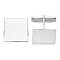 14K White Gold Mens Square Cuff Links