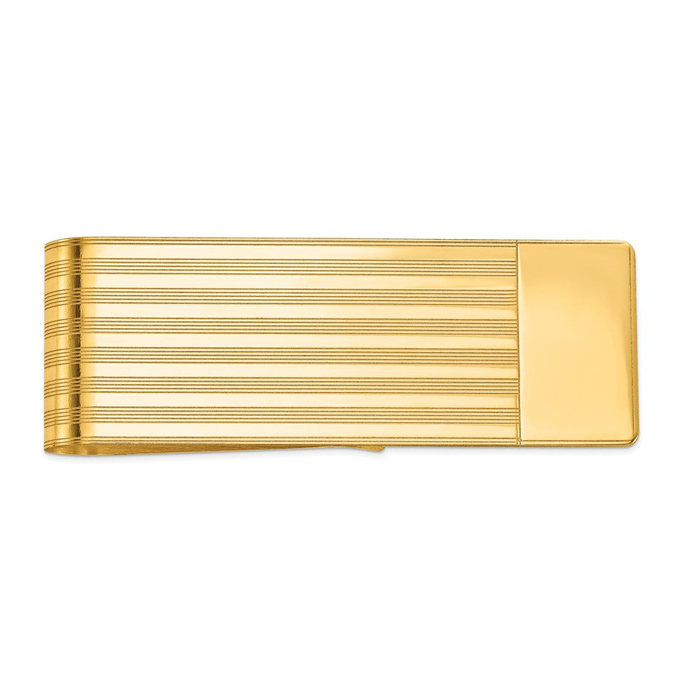14k Mens Grooved Polished Money Clip