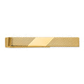 14k Mens Grooved Engravable Diagonal Tie Bar