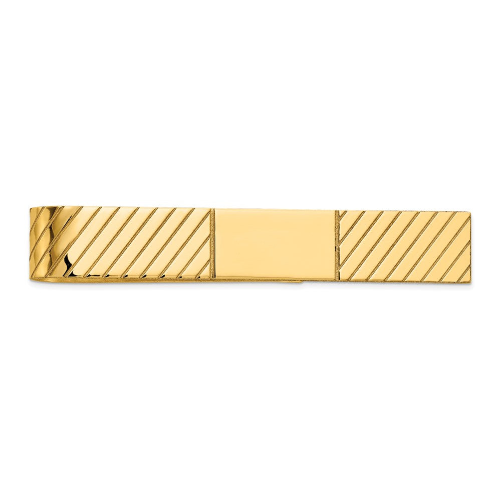 14k Mens Polished Engravable Tie Bar