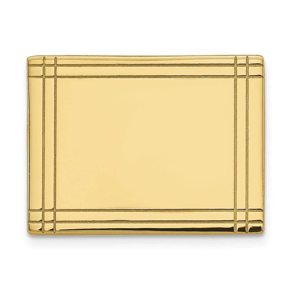 14k Mens Rectangular with Line Design Tie Tac