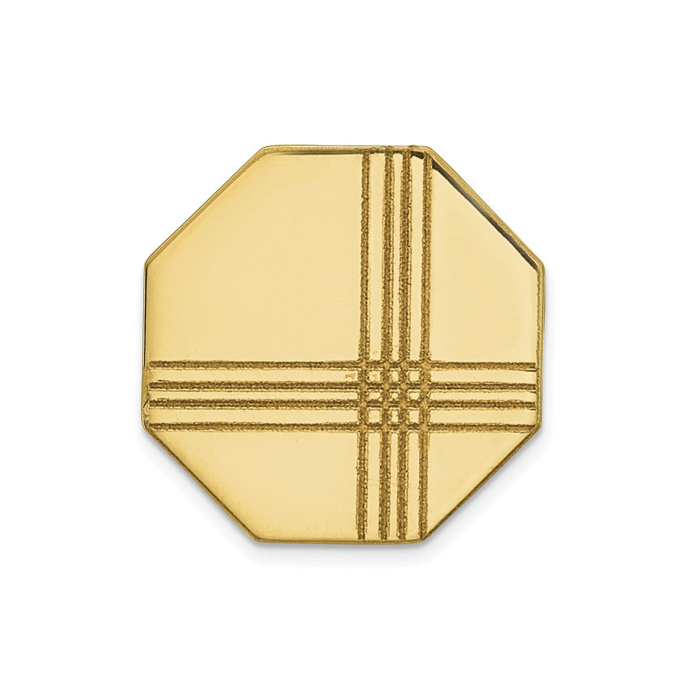 14k Mens Octagon with Line Design Tie Tac