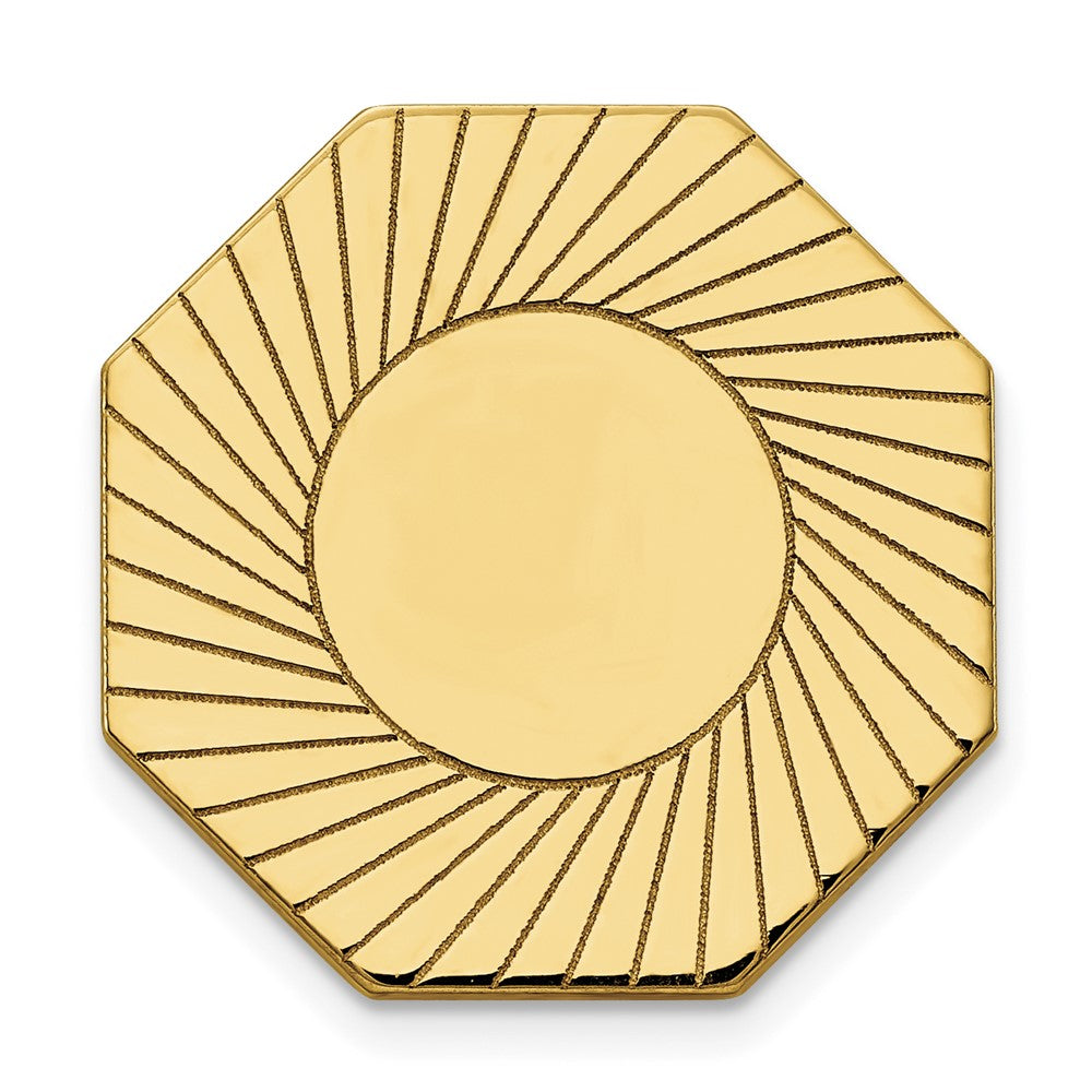 14k Mens Octagon with Grooved Design Tie Tac