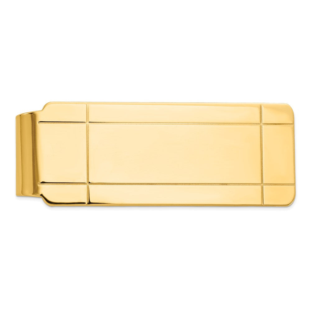 14k Mens Grooved Money Clip