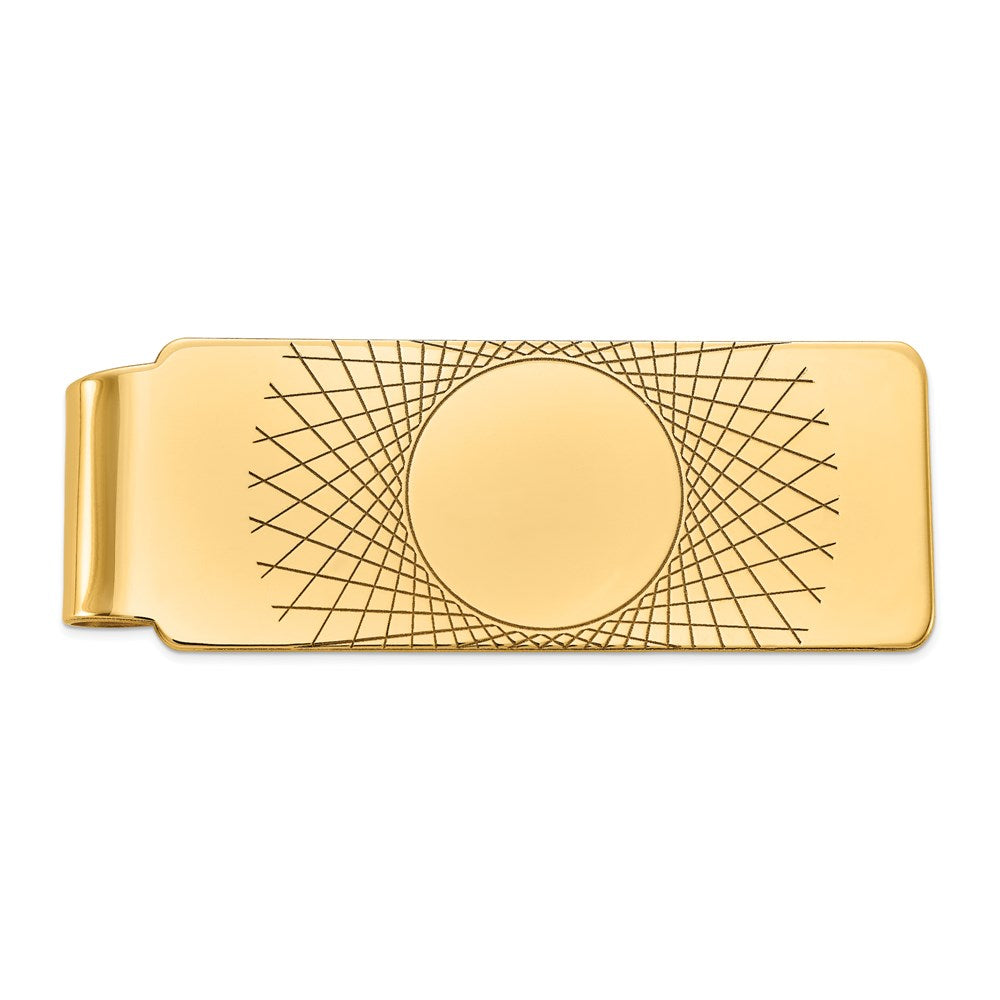14k Mens Geometric Design Money Clip
