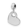 Sterling Silver Rhodium-plated MeMi Heart Charm, 0.54 g - ID5S9ME156-SS8L7