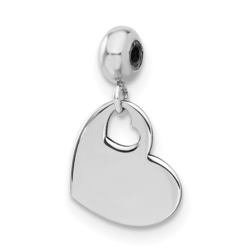 Sterling Silver Rhodium-plated MeMi Heart Charm, 0.54 g - ID5S9ME156-SS8L7