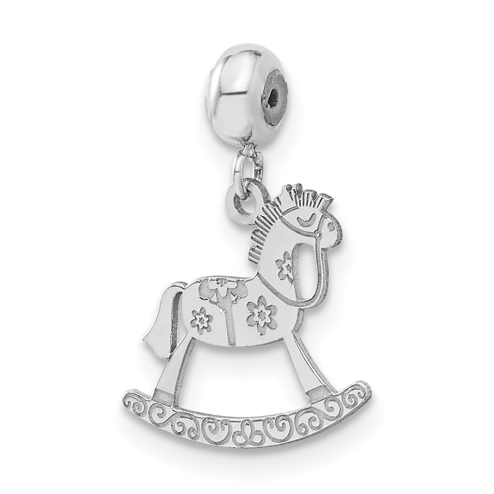 Sterling Silver Rhodium-plated MeMi Rocking Horse Charm