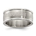 TORONTO MAPLE LEAFS STAINLESS STEEL LOGO BAND RING SIZE 9, 0.7 x 0.3 mm