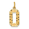 14k Medium Diamond-cut Number 0 Charm, 17.42 x 9.73 mm