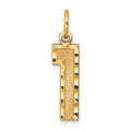 14k Medium Diamond-cut Number 1 Charm, 17.65 x 6.3 mm
