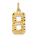 14k Medium Diamond-cut Number 8 Charm, 17.99 x 9.78 mm