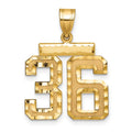 14k Medium Diamond-cut Number 36 Charm, 21.69 x 20.52 mm