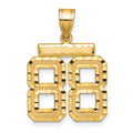 14k Medium Diamond-cut Number 88 Charm