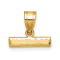 14k Medium Diamond-cut Top Charm, 6.27 x 14.35 mm