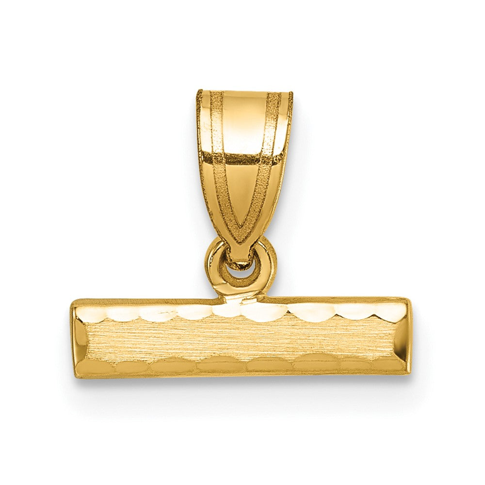 14k Medium Diamond-cut Top Charm, 6.27 x 14.35 mm