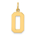 14k Medium Polished Number 0 Charm, 17.9 x 9.56 mm