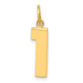 14k Medium Polished Number 1 Charm, 17.9 x 5.75 mm