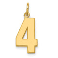 14k Medium Polished Number 4 Charm, 17.72 x 9.87 mm