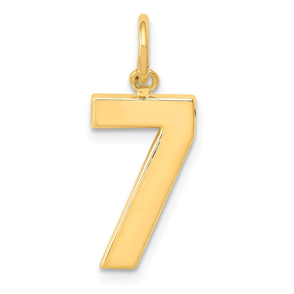14k Medium Polished Number 7 Charm, 17.75 x 9.64 mm