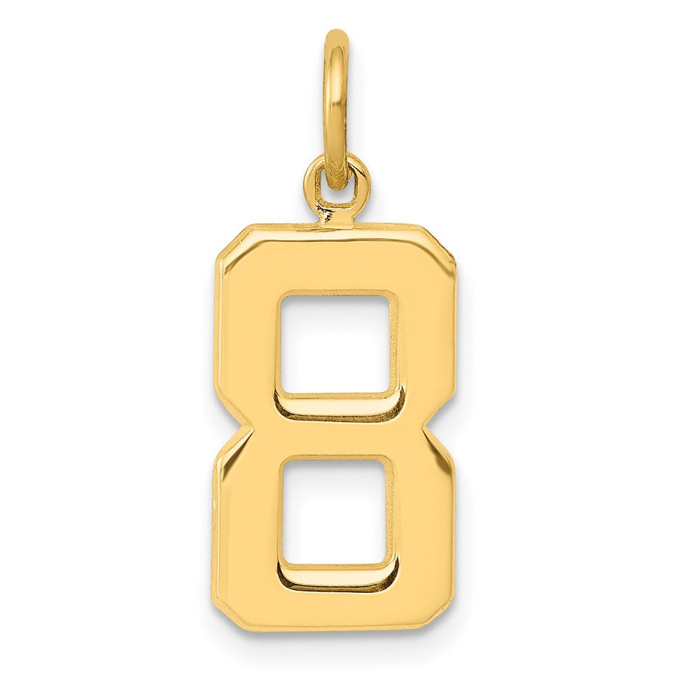 14k Medium Polished Number 8 Charm, 18.61 x 9.94 mm