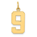 14k Medium Polished Number 9 Charm, 17.78 x 9.77 mm