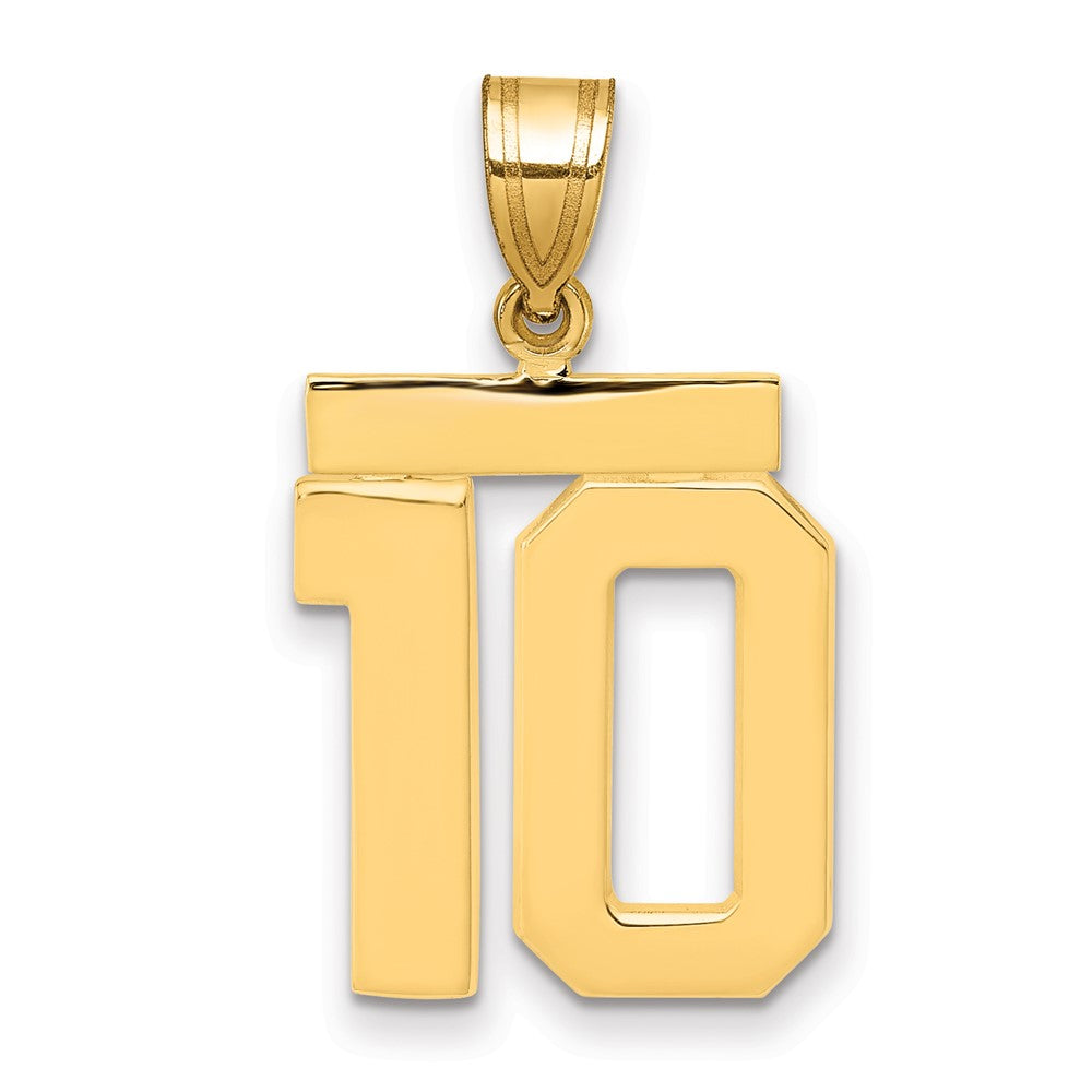 14k Medium Polished Number 10 Charm, 2.05 g