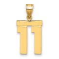 14k Medium Polished Number 11 Charm, 1.78 g
