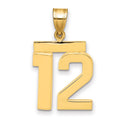 14k Medium Polished Number 12 Charm, 1.94 g