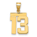 14k Medium Polished Number 13 Charm, 2.03 g
