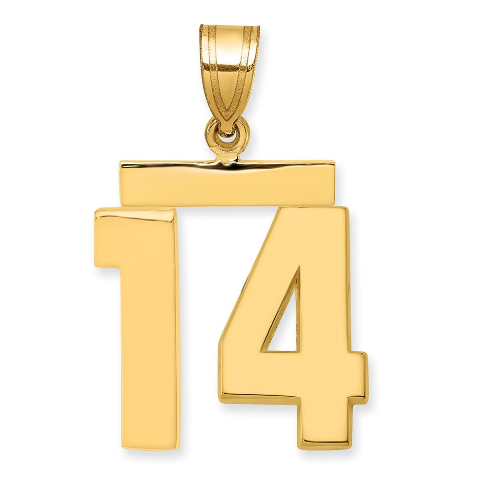 14k Medium Polished Number 14 Charm, 2.02 g