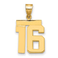 14k Medium Polished Number 16 Charm, 2.21 g