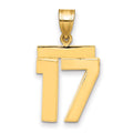 14k Medium Polished Number 17 Charm, 1.86 g