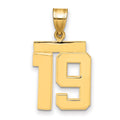 14k Medium Polished Number 19 Charm, 2.21 g